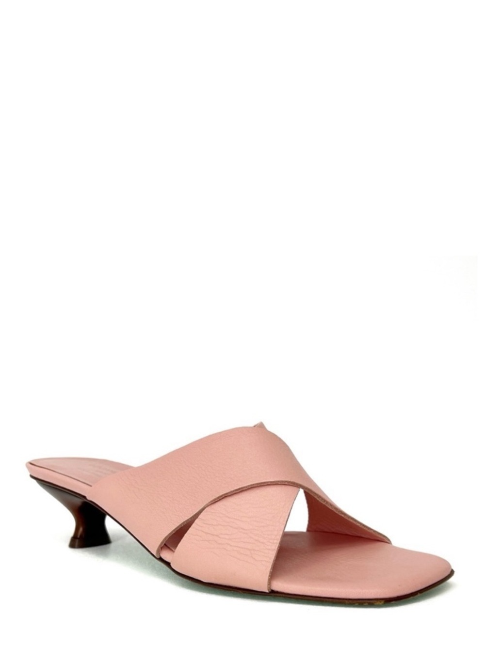 Donald J. Pliner Pastel Pink Leather Mules Size 7 Heels Sandal Slides Shoes EUC